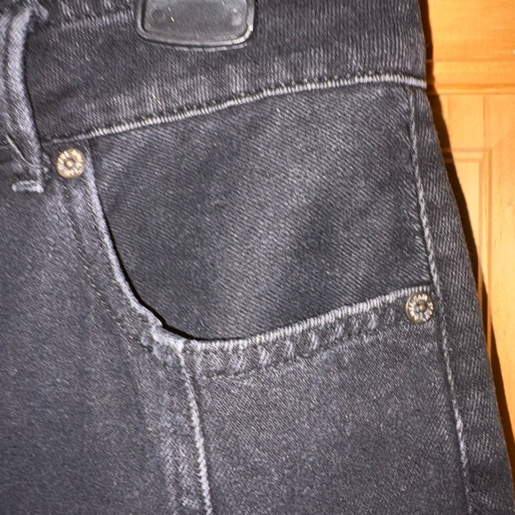 American Eagle Outfitters Black Denim button Mini Skirt - Picture 4 of 10